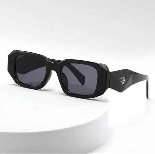 Prda acetate rectangle sunglasses black